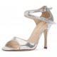 JOELLE Silver laminated suede