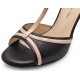 OLIVIA - black leather with pink patent leather