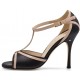 OLIVIA - black leather with pink patent leather - 10.5cm 