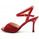 CHANEL DUS Vernice / Glitter Rosso - 7cm