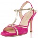VICKY Camoscio fucsia e laminato platino