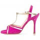 VICKY Camoscio fucsia e laminato platino