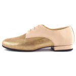 DERBIES Powder Pink Leather and Brass Stardust