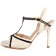 VICKY White Leather And Black Patent