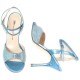 CHERIE Blue glitter lace and laminated leather - 10.5cm