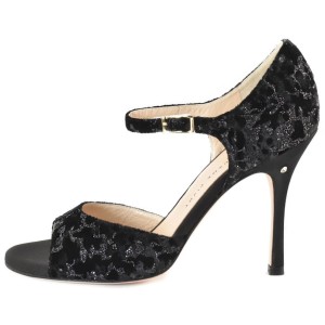 DAISY Black velvet and glitter