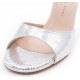 JOELLE Silver laminated suede
