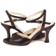 CHERIE Burgundy laminated leather - 7cm